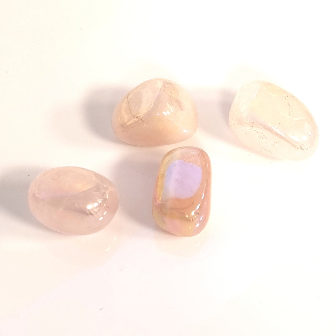 Medium Rose aura quartz tumblestones