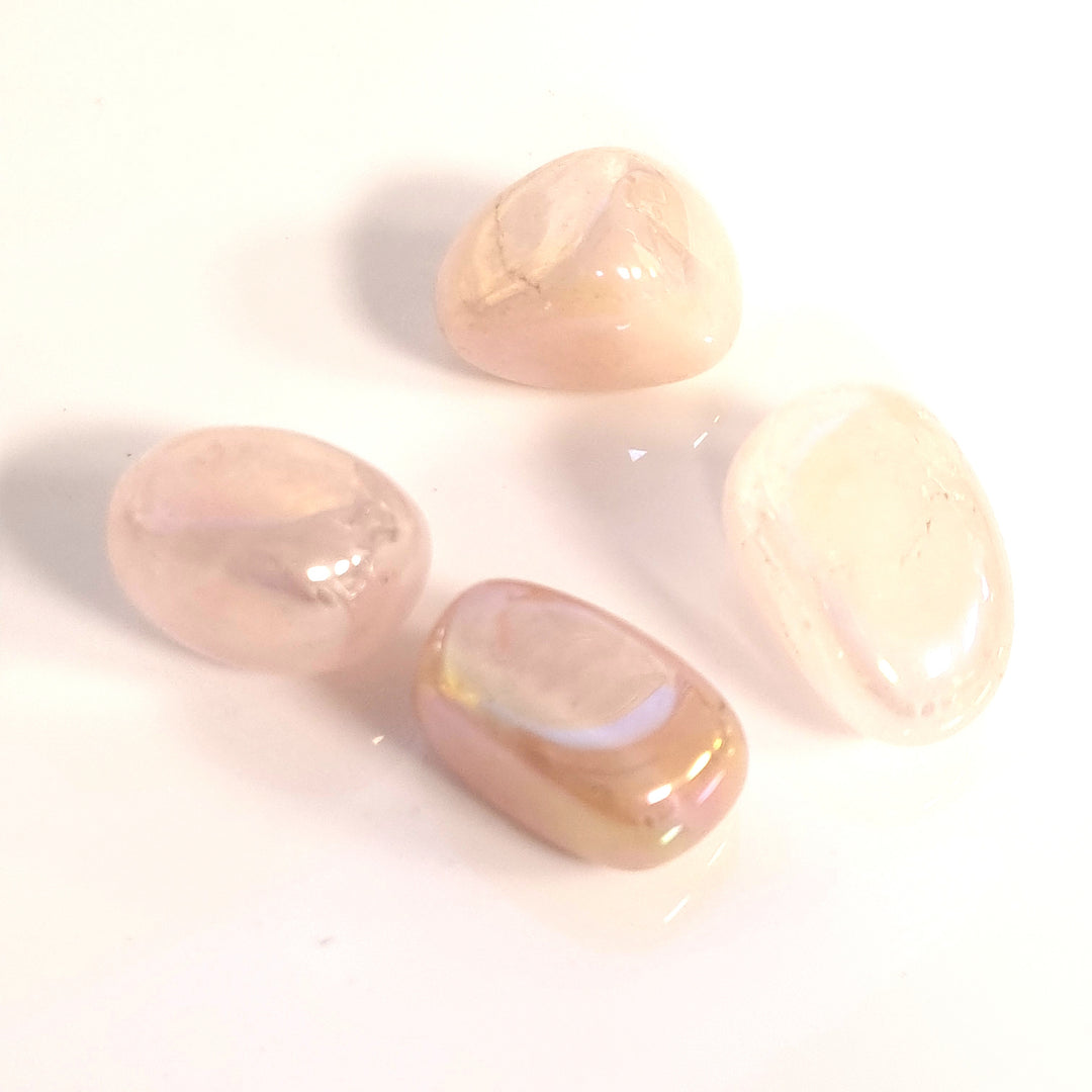 Medium Rose aura quartz tumblestones