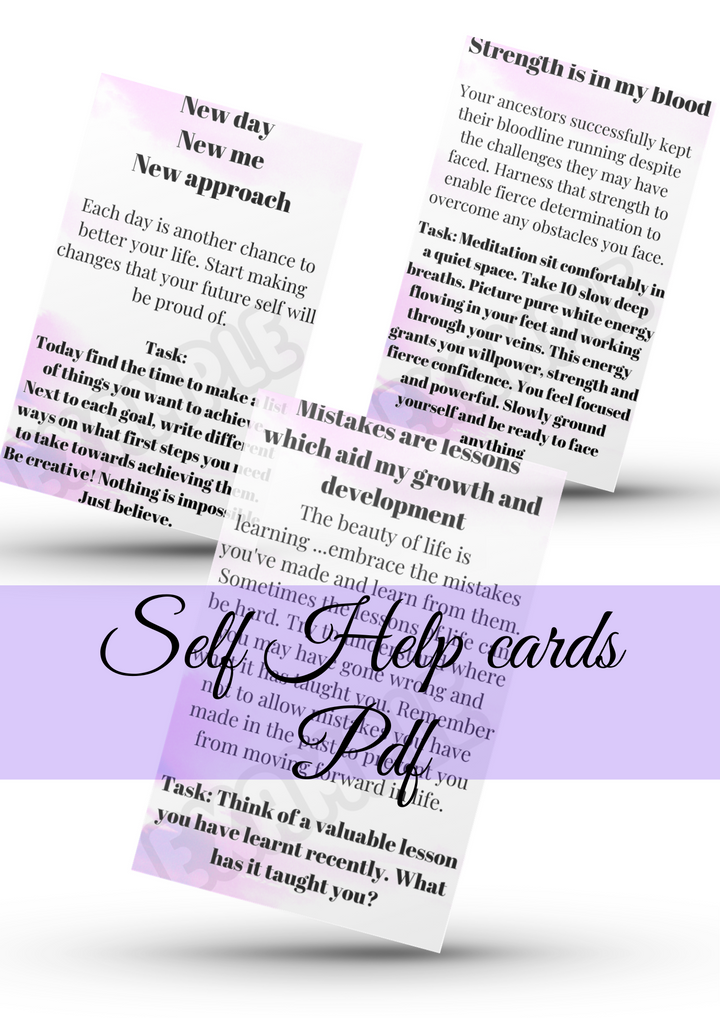 Printable Self-Help pdf cards