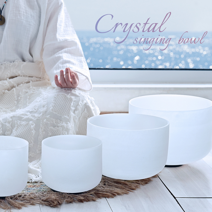 frosted crystal singing bowl set