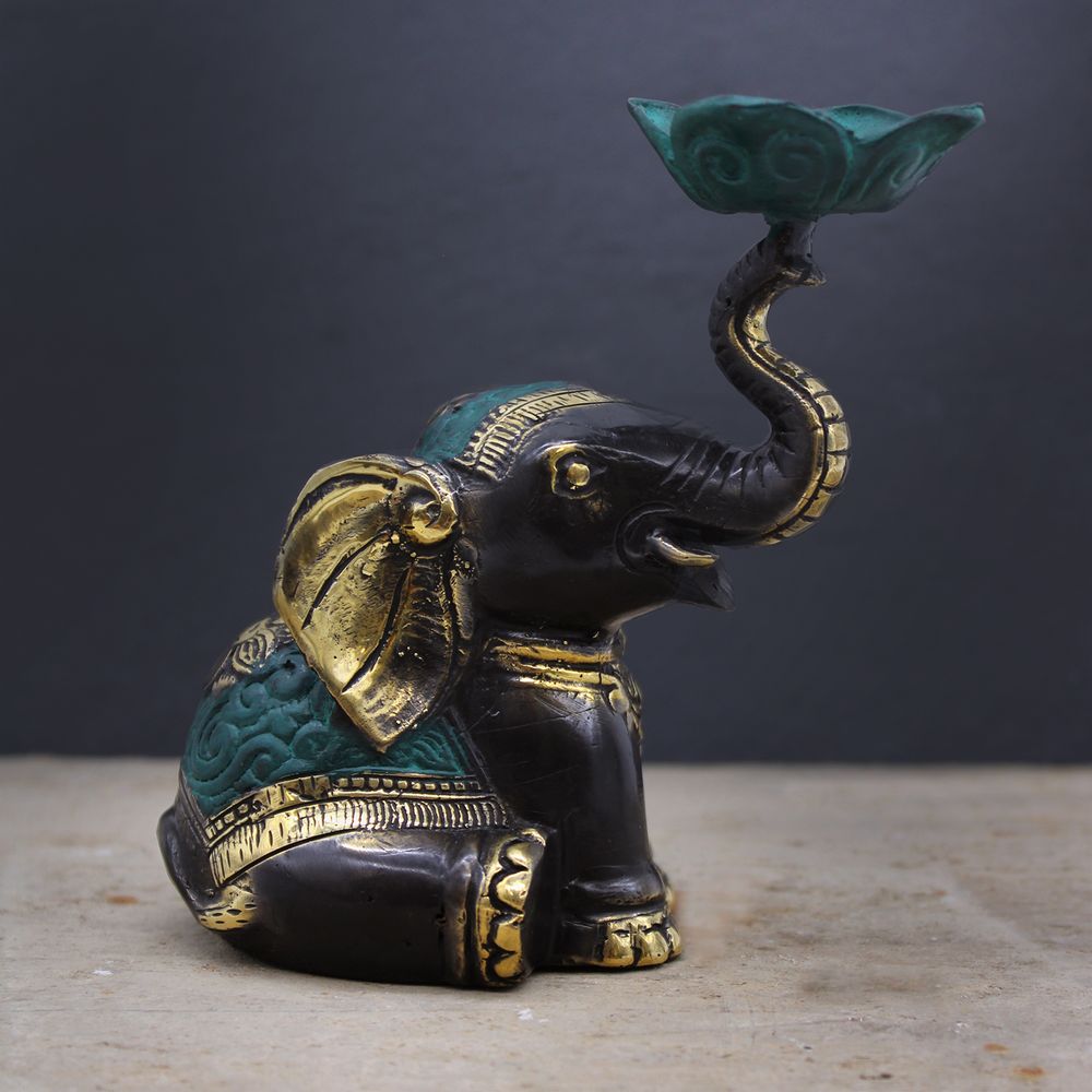Medium Elephant Candle / Incense Holder